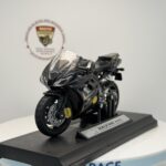 Siyah Yarış Motosikleti - 1:18 Ölçek (12cm) Kutulu Standlı Diecast Model - Görsel 6