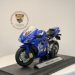 Mavi Yarış Motosikleti #54 - 1:18 Ölçek (12cm) Kutulu Standlı Diecast Model - Görsel 6