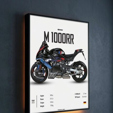 Kişiye Özel Moto Light BOX | 3D Premium Işıklı Motosiklet Tablosu (30x40 cm)