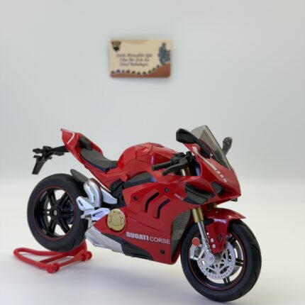 Ducati Panigale V4 Corse 1:10 Ölçek Sesli Işıklı Alloy Model Motosiklet – Kırmızı Diecast