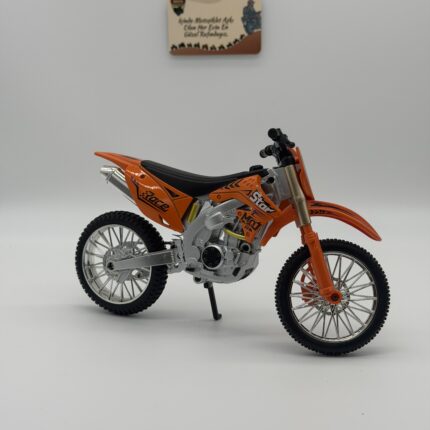 KTM Model Motosiklet Sesli 1:10 Ölçek Turuncu Dirt Bike