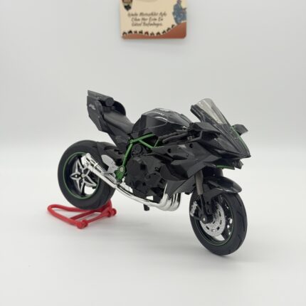 Kawasaki H2R Model Sesli ve Işıklı Motosiklet 1:10 Ölçek Siyah Sportbike