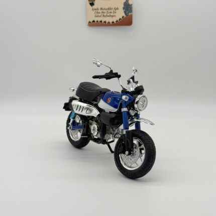 Honda Monkey 2018 Model Motosiklet 1:9 Ölçek Mavi Sesli Işıklı