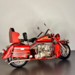 Kırmızı Alev Motifli El Yapımı Metal Motosiklet Biblo (25 cm) - Görsel 3