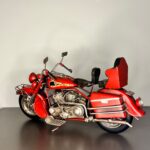 Kırmızı Alev Motifli El Yapımı Metal Motosiklet Biblo (25 cm) - Görsel 5