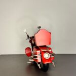 Kırmızı Alev Motifli El Yapımı Metal Motosiklet Biblo (25 cm) - Görsel 4