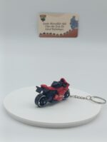 Süpersport Motosiklet Metal Anahtarlık Kırmızı - Diecast Yarış Motoru Figürü - Görsel 3
