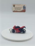 Süpersport Motosiklet Metal Anahtarlık Kırmızı - Diecast Yarış Motoru Figürü - Görsel 6
