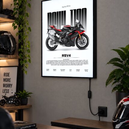 Aprilia RSV4 1100 Işıklı Moto LightBox – 30x40 cm