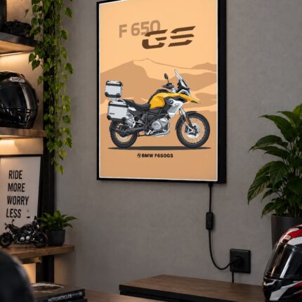 BMW F 650 GS Işıklı Moto LightBox – 30x40 cm