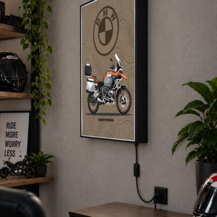 BMW F 850 GS Adventure Turuncu Işıklı Moto LightBox – 30x40 cm - görsel 2