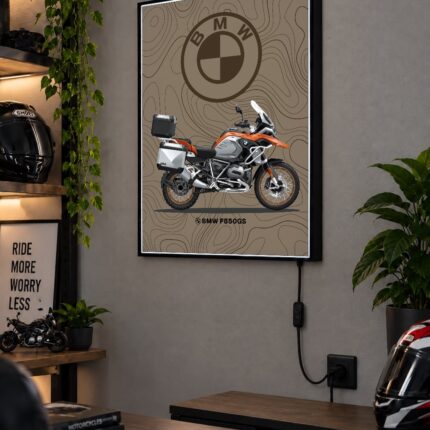 BMW F 850 GS Adventure Turuncu Işıklı Moto LightBox – 30x40 cm