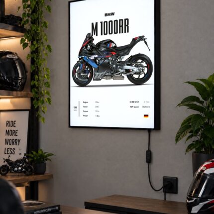 BMW M 1000 RR 2023 Işıklı Moto LightBox – 30x40 cm