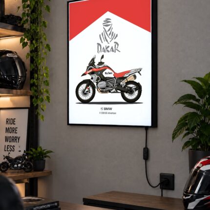 BMW R 1250 GS Adventure Dakar Işıklı Moto LightBox – 30x40 cm