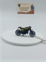 Scrambler Motosiklet Metal Anahtarlık Füme Sarı - Diecast Cafe Racer Motor Figürü - Görsel 2