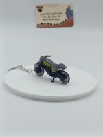 Scrambler Motosiklet Metal Anahtarlık Füme Sarı - Diecast Cafe Racer Motor Figürü - Görsel 5