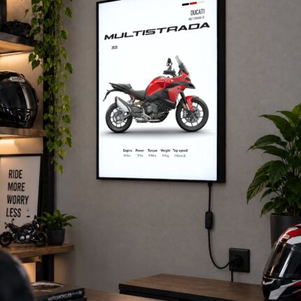Ducati Multistrada V2 Işıklı Moto LightBox – 30x40 cm