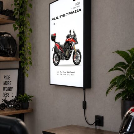 Ducati Multistrada V4 Pikes Peak Işıklı Moto LightBox – 30x40 cm - görsel 2