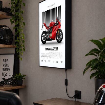 Ducati Panigale V4 S Işıklı Moto LightBox – 30x40 cm - görsel 2