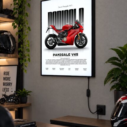 Ducati Panigale V4 S Işıklı Moto LightBox – 30x40 cm