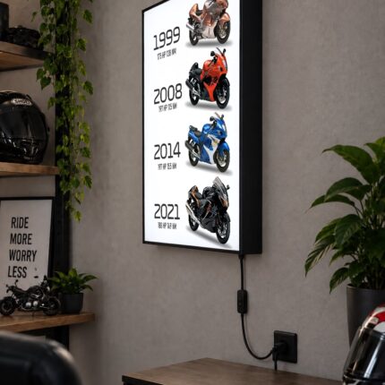 Suzuki Hayabusa Evrim Serisi Işıklı Moto LightBox – 30×40 cm - görsel 2