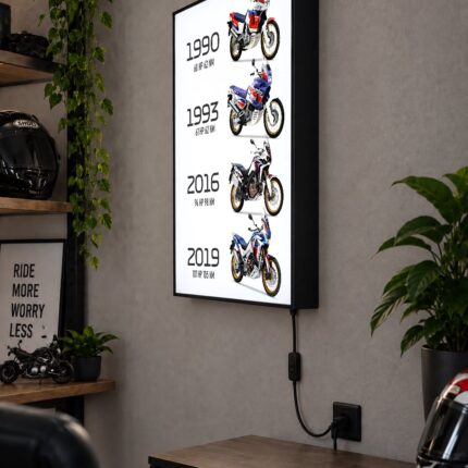 Honda Africa Twin Evrim Serisi Işıklı Moto LightBox – 30x40 cm - görsel 2