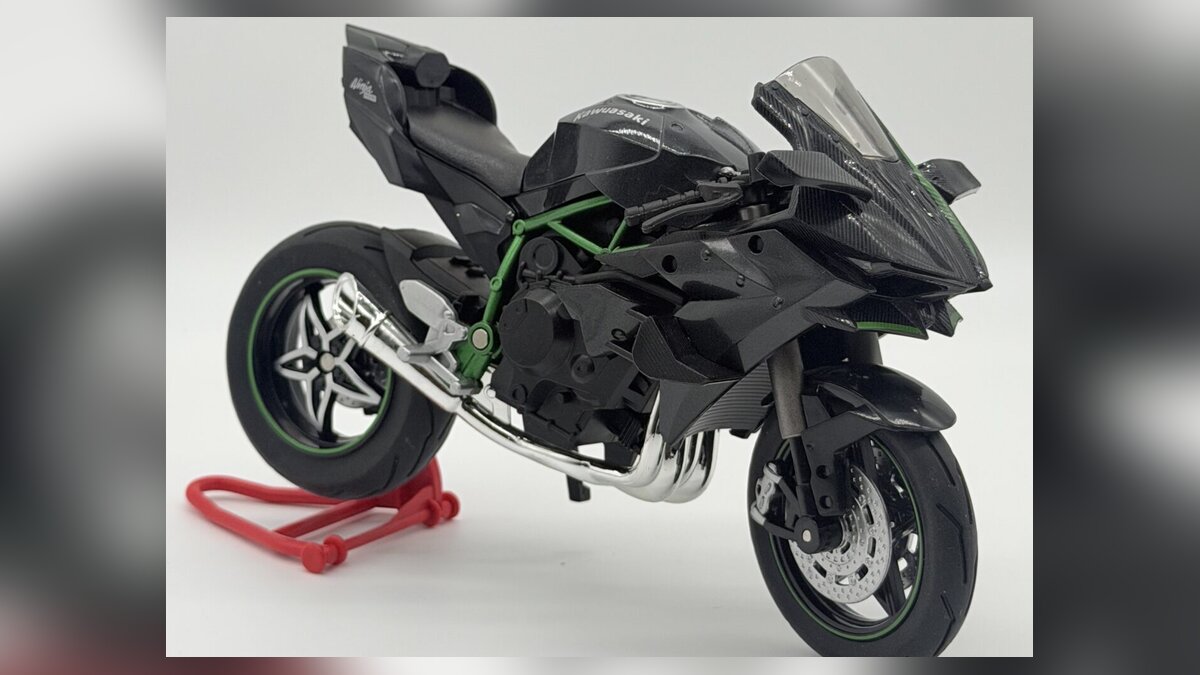 Kawasaki H2R maket 1:10 ölçek sesli ışıklı siyah diecast model