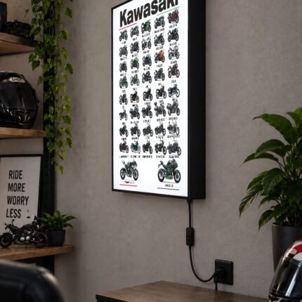 Kawasaki Model Koleksiyonu Işıklı Moto LightBox – 30x40 cm - görsel 2