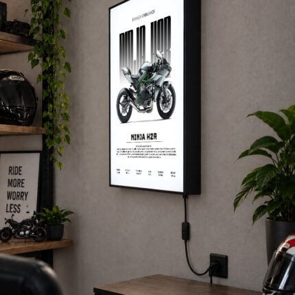 Kawasaki Ninja H2R Işıklı Moto LightBox – 30x40 cm - görsel 2