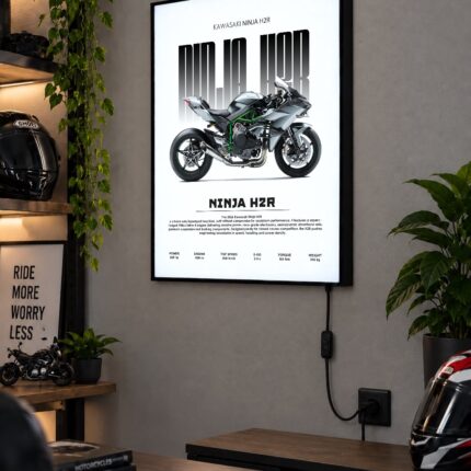 Kawasaki Ninja H2R Işıklı Moto LightBox – 30x40 cm