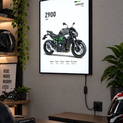 Kawasaki Z900 Işıklı Moto LightBox – 30x40 cm