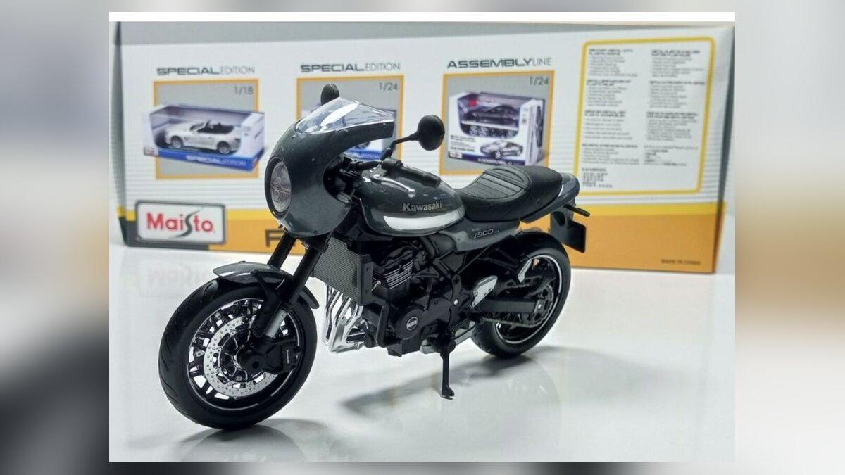Kawasaki Z900RS maket Cafe sürümü 1:12 ölçek siyah diecast model