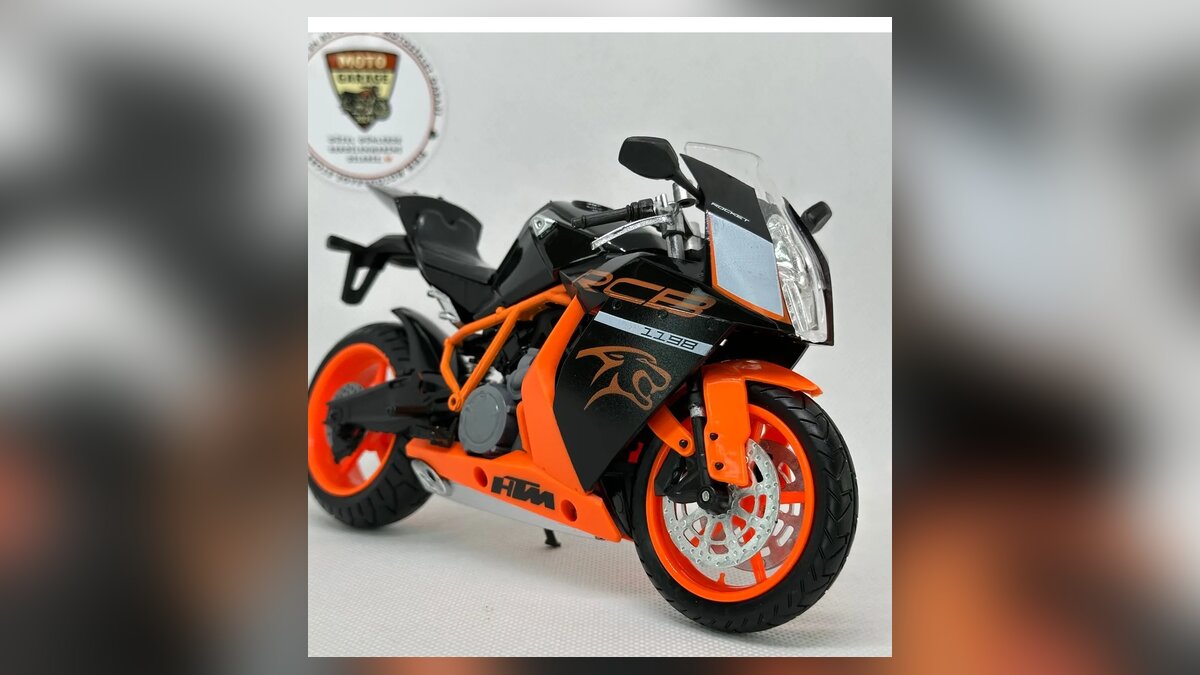 KTM maket motor RC8 1:12 ölçek siyah turuncu diecast model