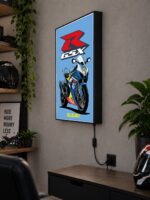 Suzuki GSX-R Mavi Işıklı Moto LightBox – 30x40 cm - görsel 2