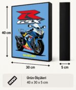 Suzuki GSX-R Mavi Işıklı Moto LightBox – 30x40 cm - görsel 5