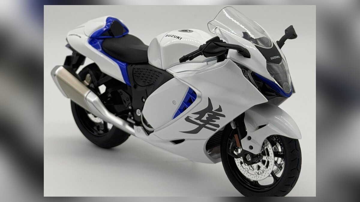 Suzuki Hayabusa maket 1:12 ölçek beyaz sesli ışıklı model