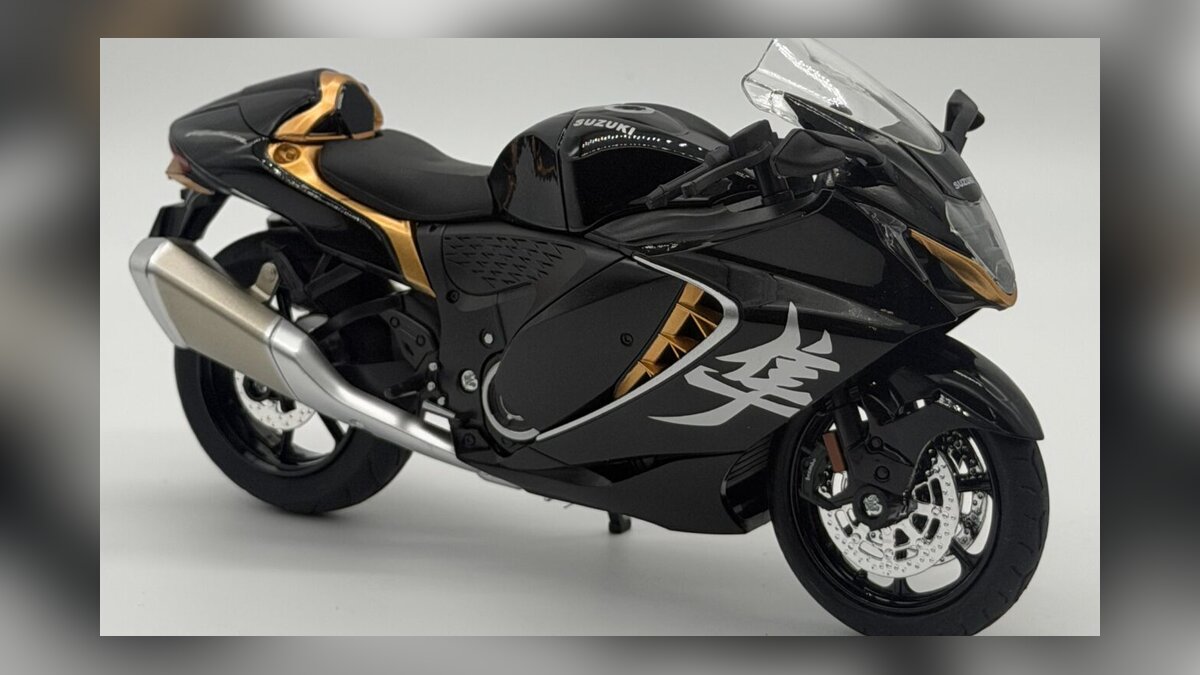 Suzuki Hayabusa maket 1:12 ölçek siyah gold diecast model