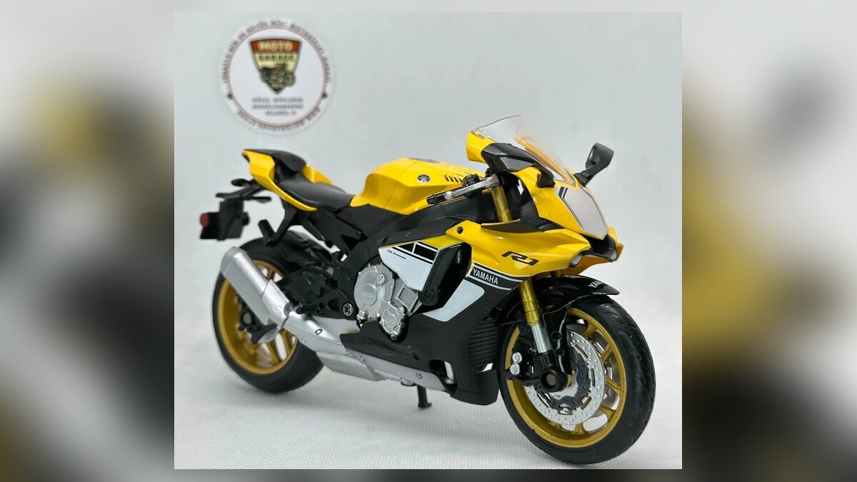Yamaha R1 maket 60. yıl özel seri 1:12 ölçek diecast model