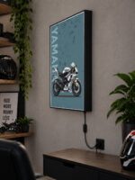 Yamaha YZF-R1 Gümüş Işıklı Moto LightBox – 30x40 cm - görsel 2