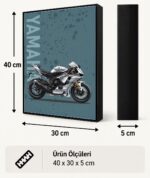 Yamaha YZF-R1 Gümüş Işıklı Moto LightBox – 30x40 cm - görsel 5