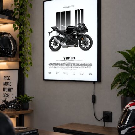 Yamaha YZF-R1 Işıklı Moto LightBox – 30x40 cm