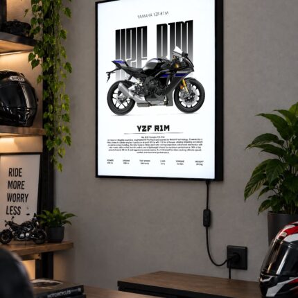 Yamaha YZF-R1M Işıklı Moto LightBox – 30x40 cm